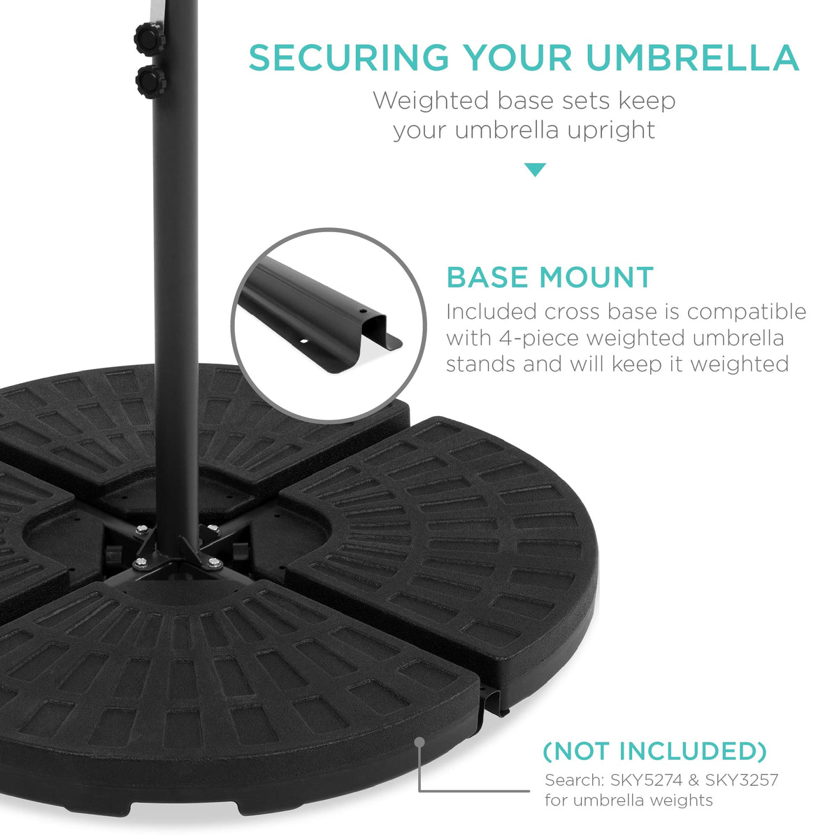10ft Offset Hanging Patio Umbrella with Easy Tilt Adjustment D546
