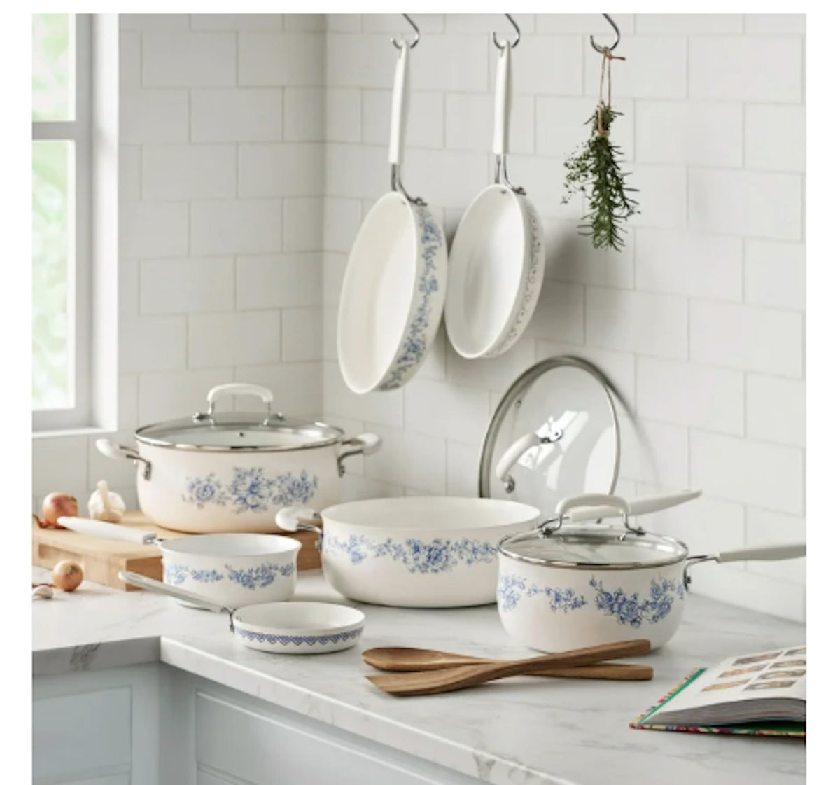Blue 12-Piece Aluminum Ceramic Cookware Set J502