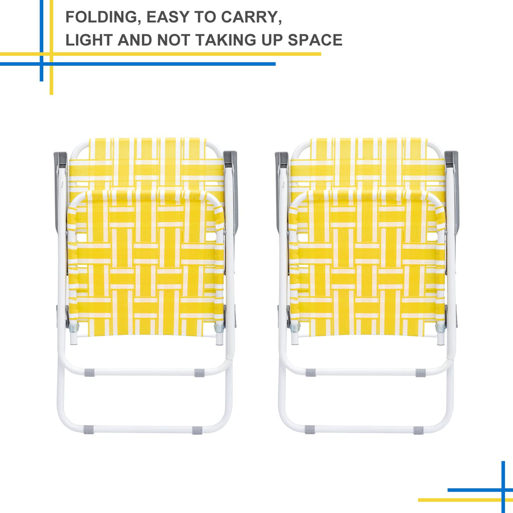 Yellow 2 Pack Folding Web Chair X3911