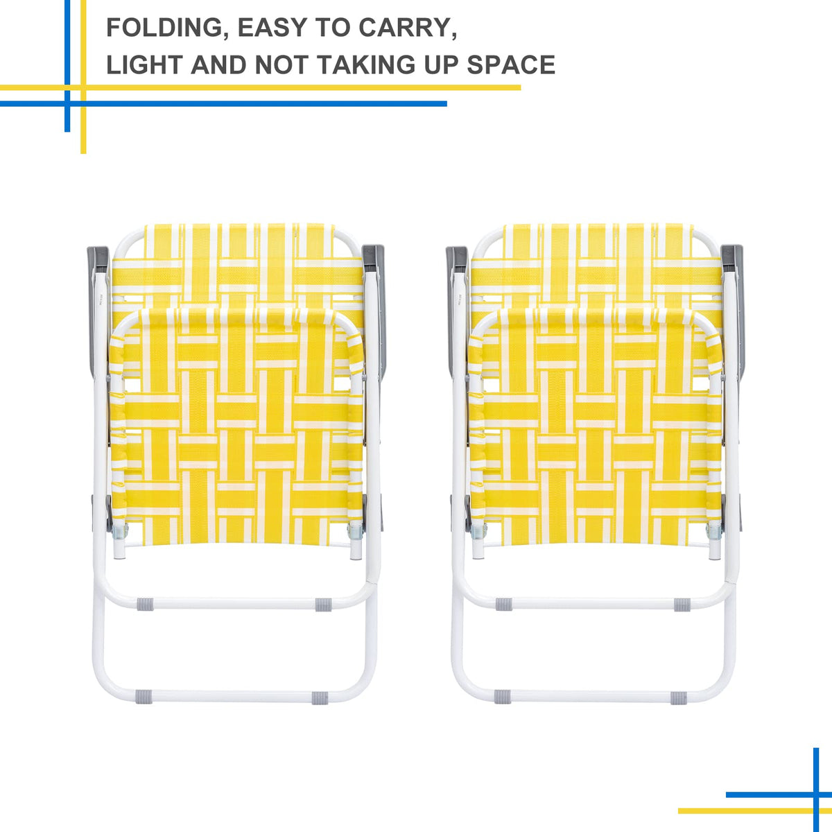Yellow 2 Pack Folding Web Chair X3911