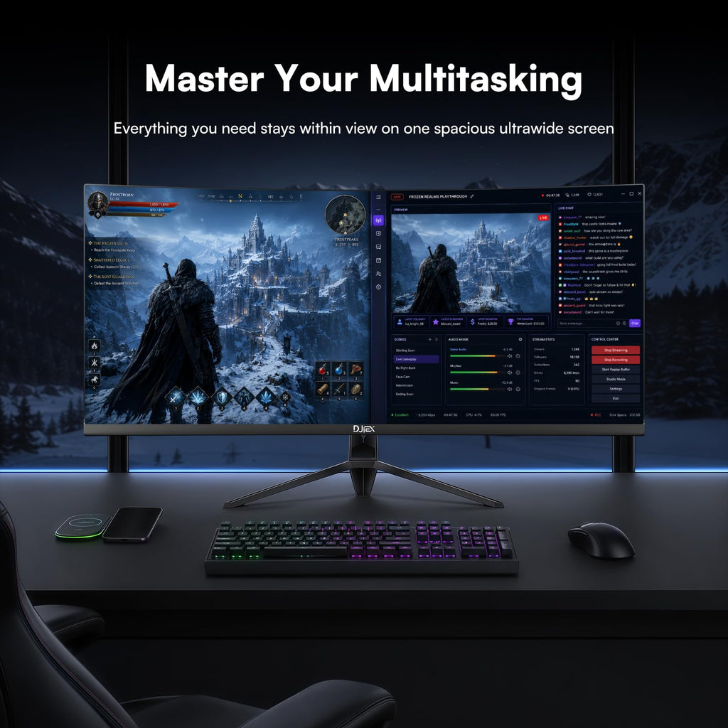 34 Inch Ultrawide Curved Gaming Monitor WQHD 165Hz 1500R B642