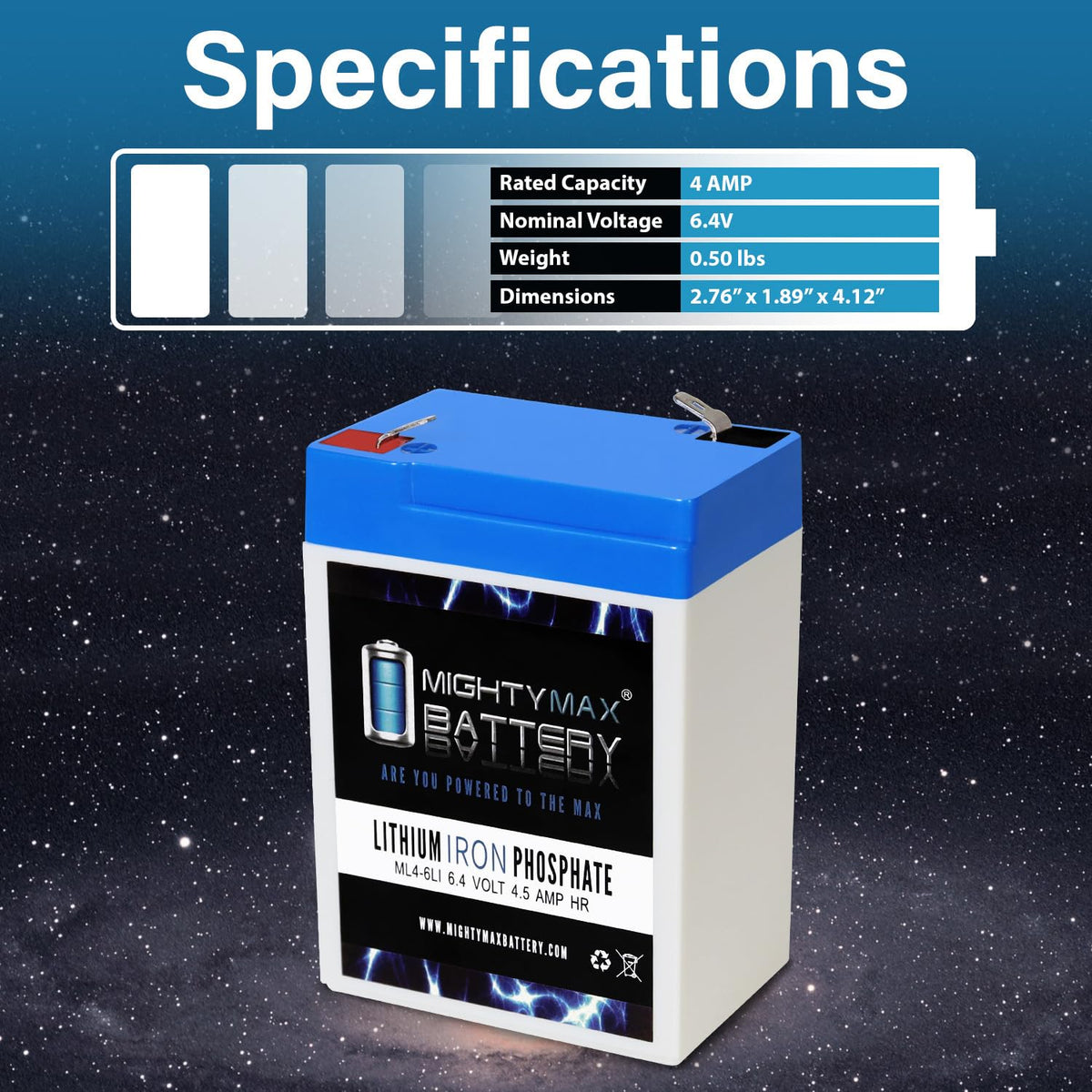 6V 4.5AH Lithium Replacement Battery G35658