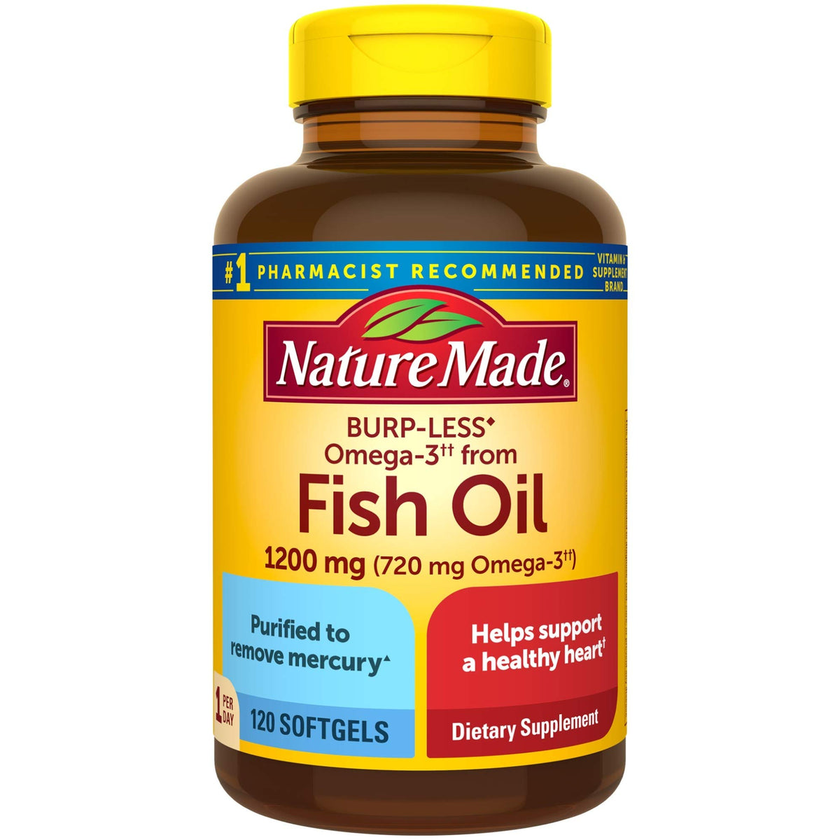 Fish Oil Omega 3 Supplement 1200 mg 120 Softgels A984504