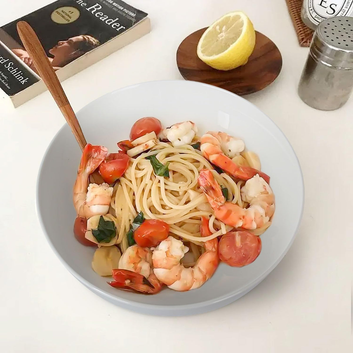 40 oz White Ceramic Bowl Set of 4 U80233