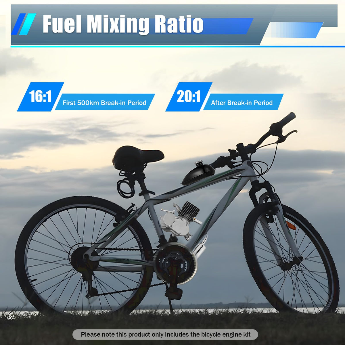 100CC 2-Stroke Bicycle Engine Kit with 44 Tooth Sprocket I327683