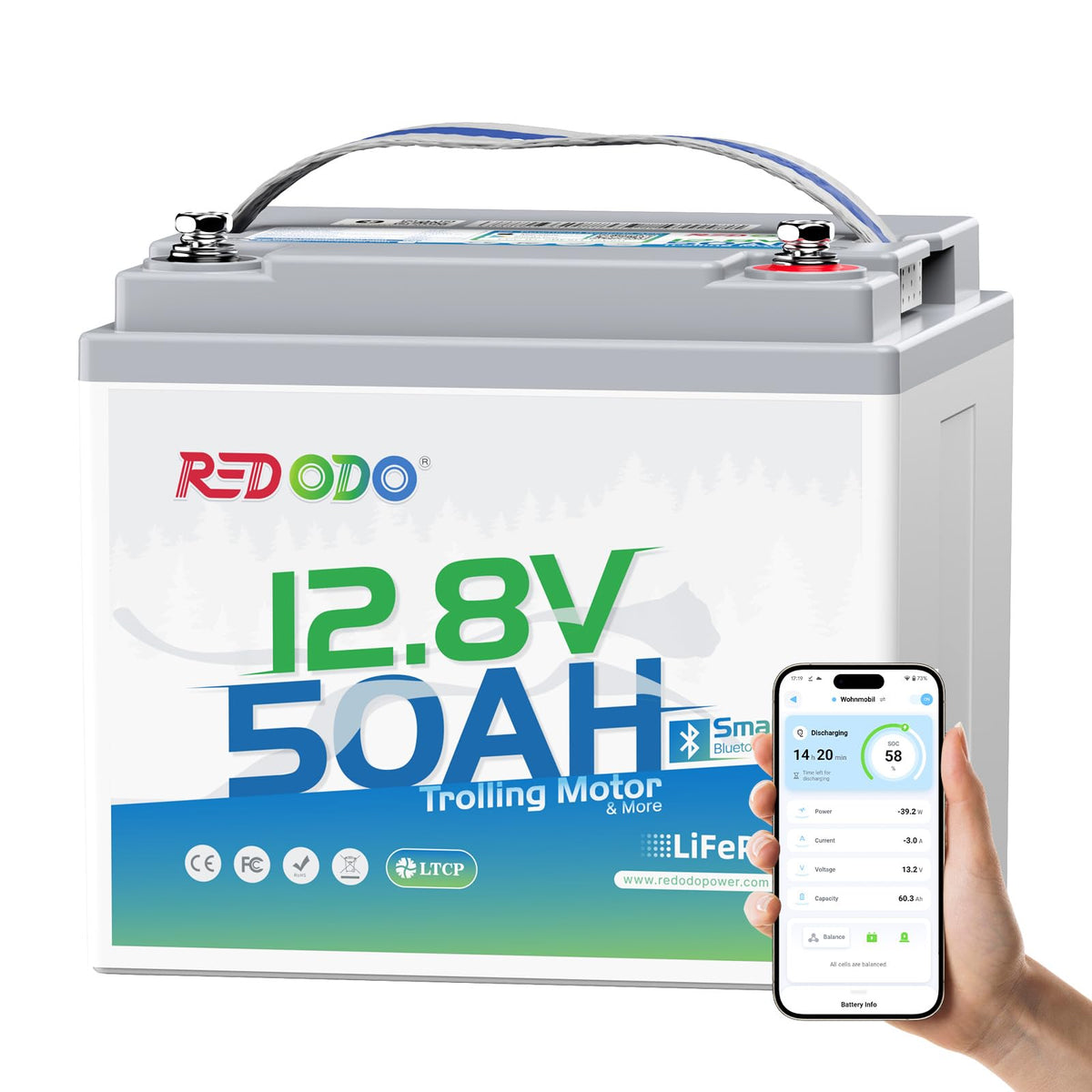 12V 50Ah LiFePO4 Deep Cycle Battery X823