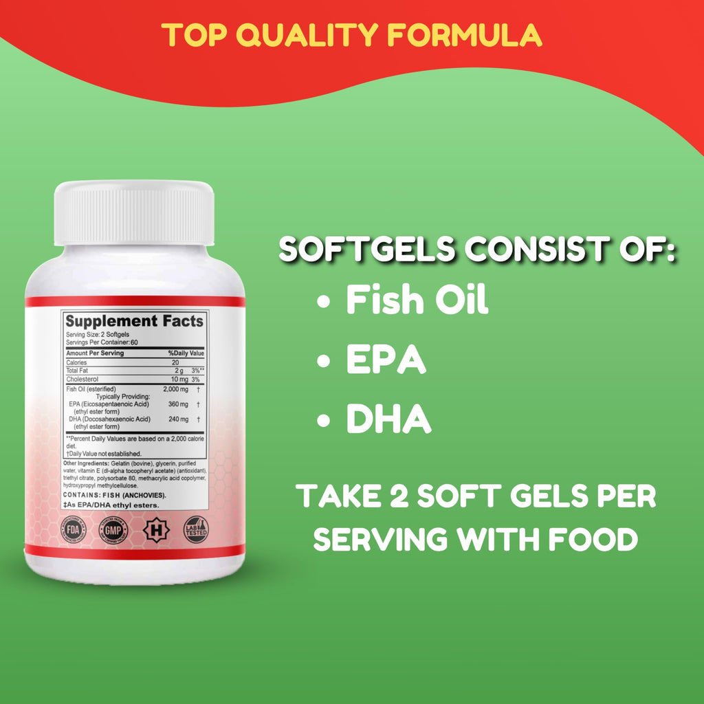 Omega 3 Fish Oil 2000mg 120 Softgels W21610