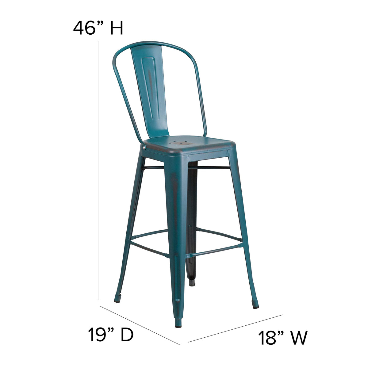 30" Metal Counter Stool with Footrest G823236