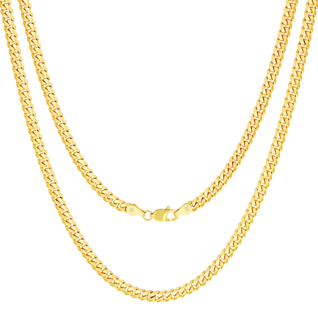 18k Yellow Gold Cuban Link Chain Necklace Q933229