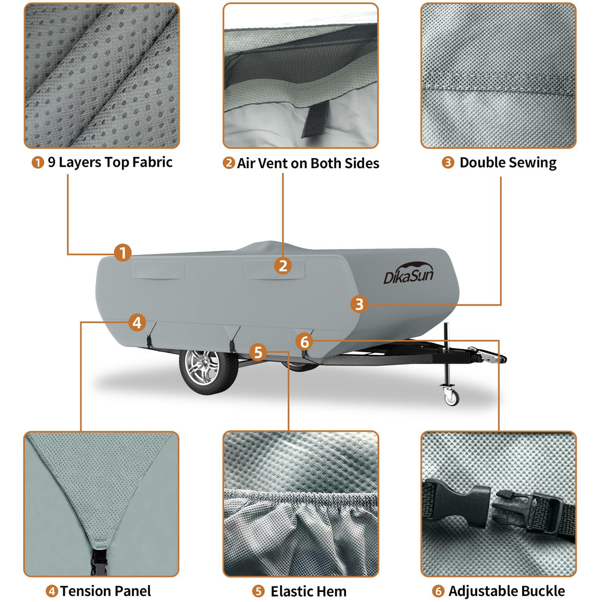 12'-14' Waterproof Pop-up Camper Cover U93669