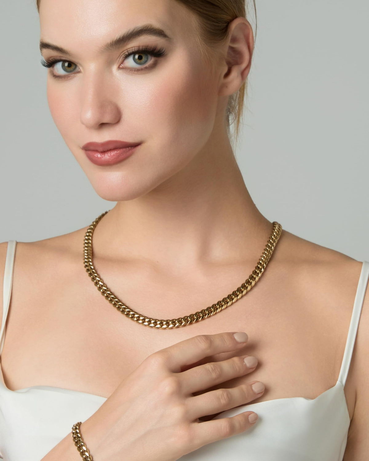 14k Gold Plated Cuban Link Chain Necklace G4949