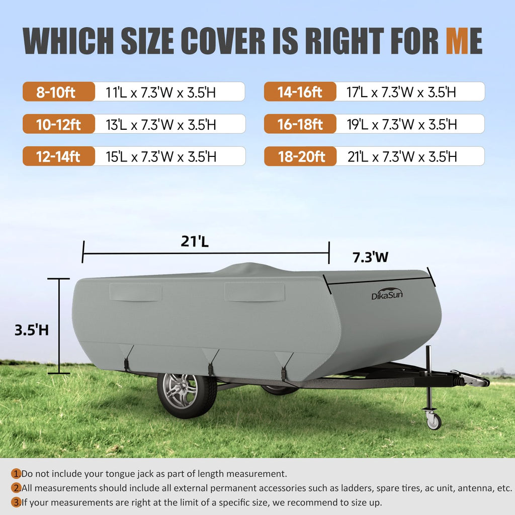 12'-14' Waterproof Pop-up Camper Cover U93669