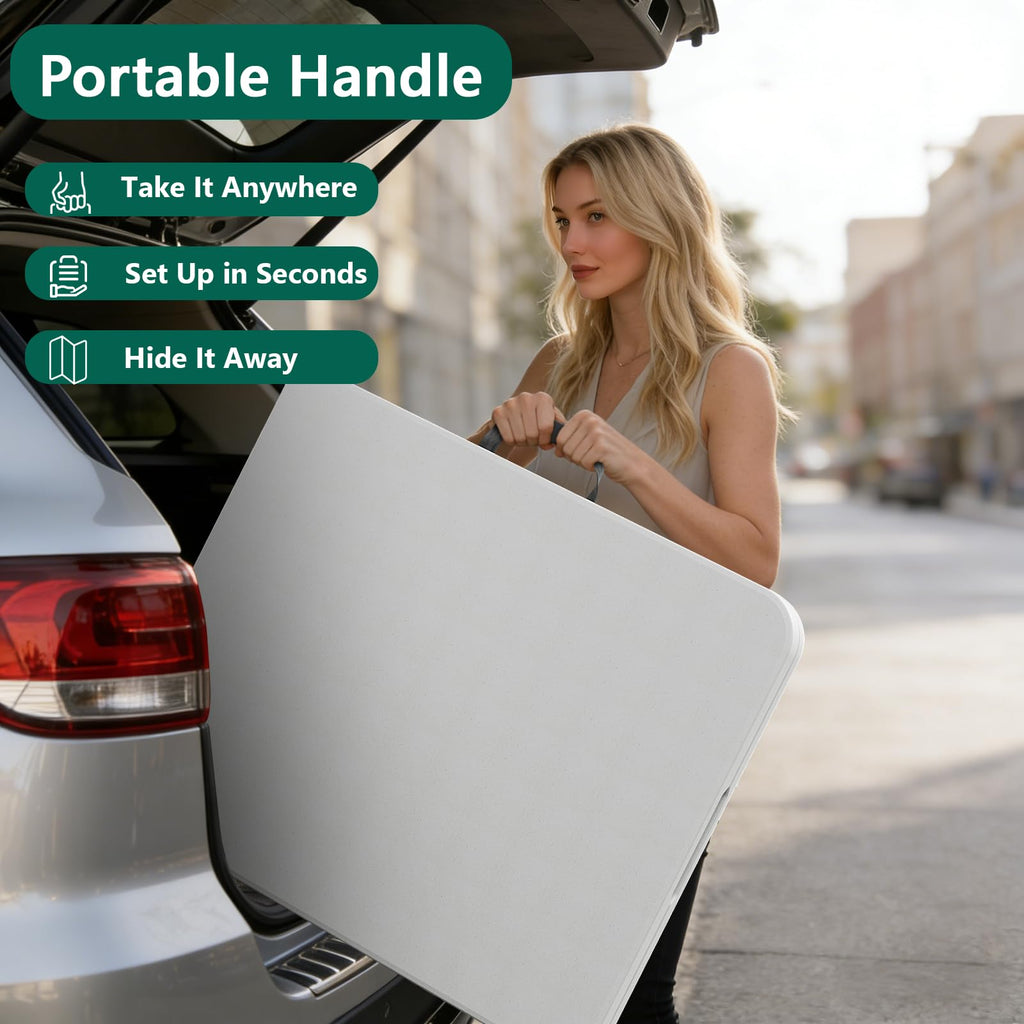2 Pack 6ft Heavy Duty Folding Table White N6505