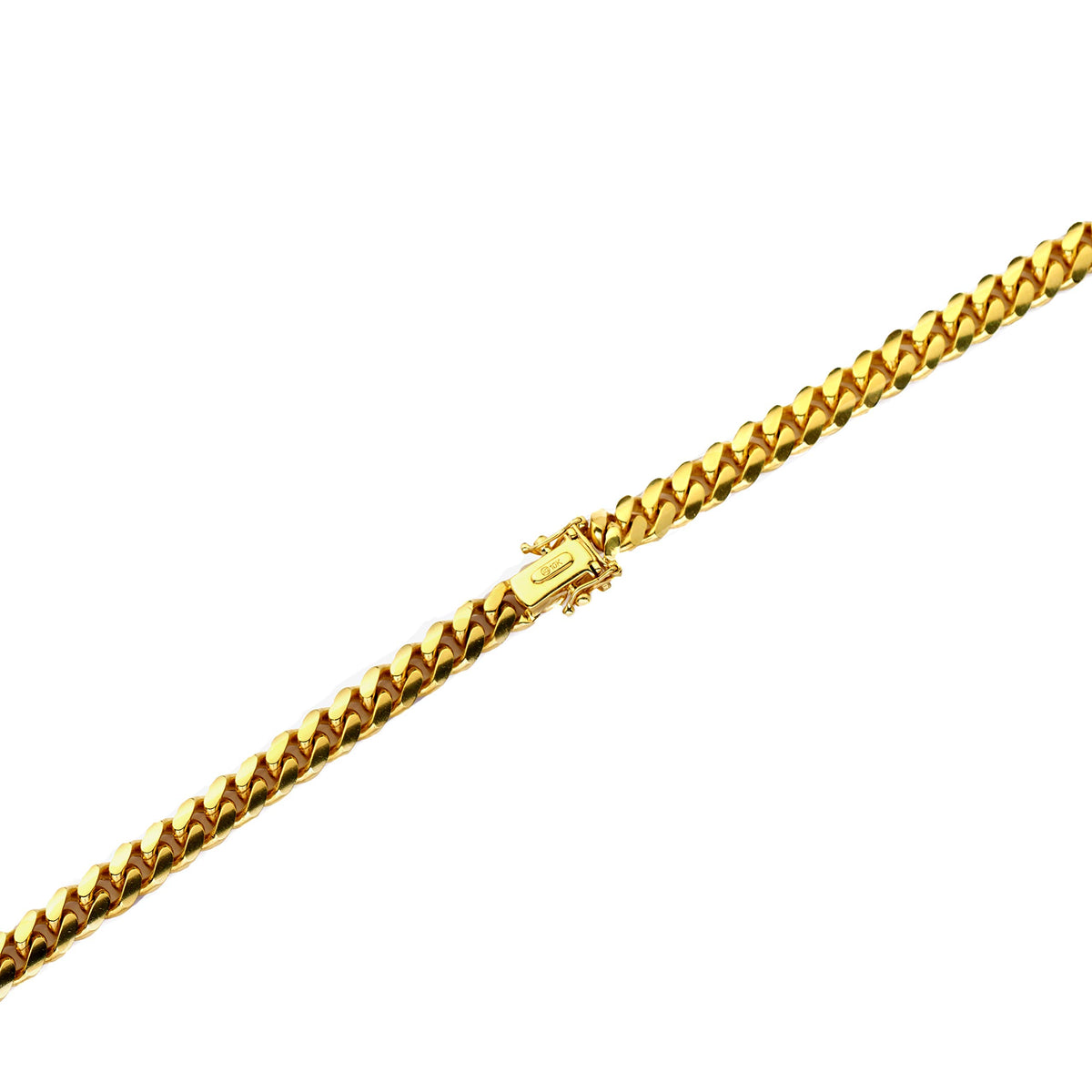10K Yellow Gold 4mm Cuban Link Chain Necklace Z7729