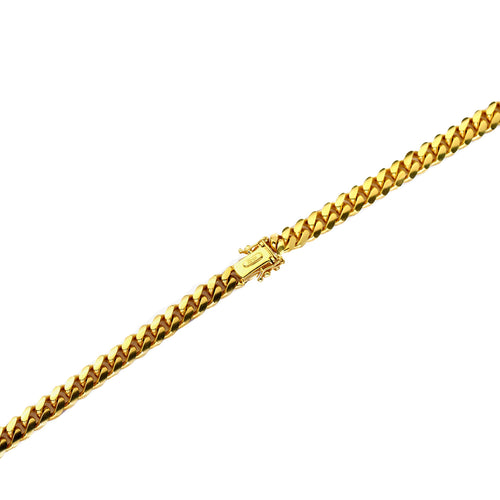 10K Yellow Gold 4mm Cuban Link Chain Necklace Z7729