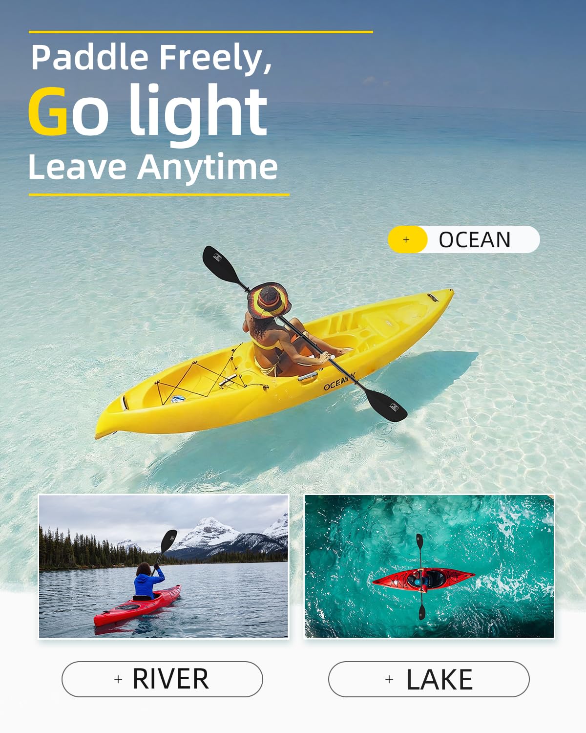 4 Piece Kayak Paddle Alloy Shaft P740004