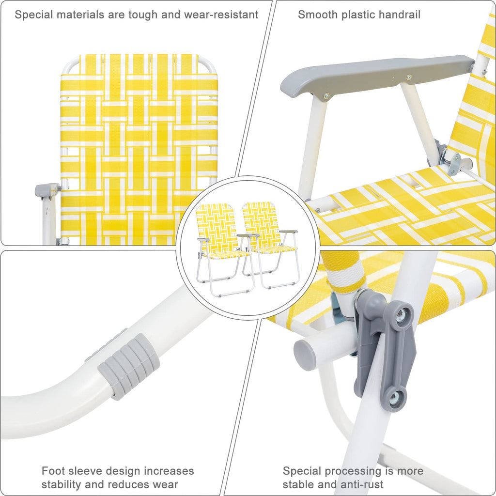 Yellow 2 Pack Folding Web Chair X3911