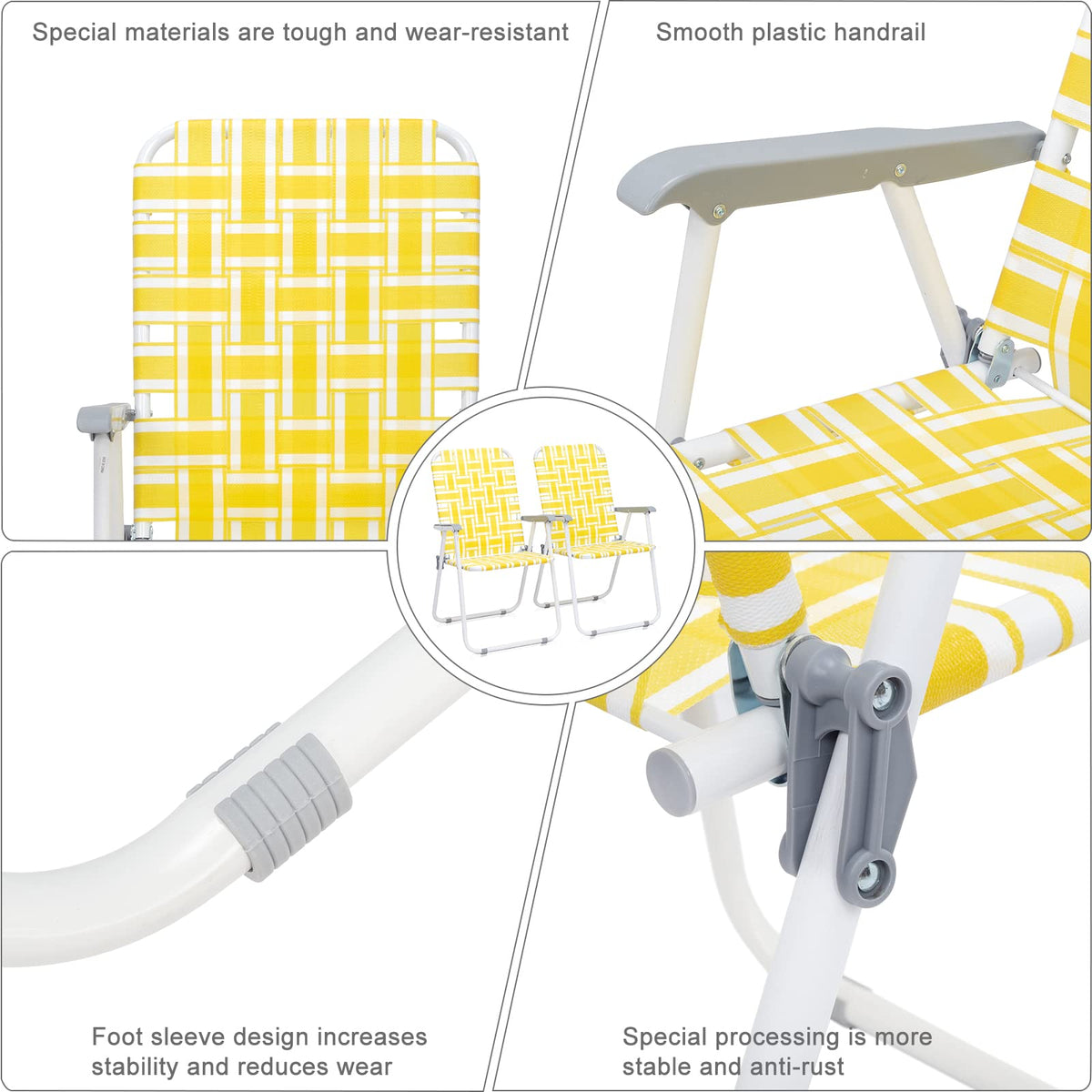 Yellow 2 Pack Folding Web Chair X3911