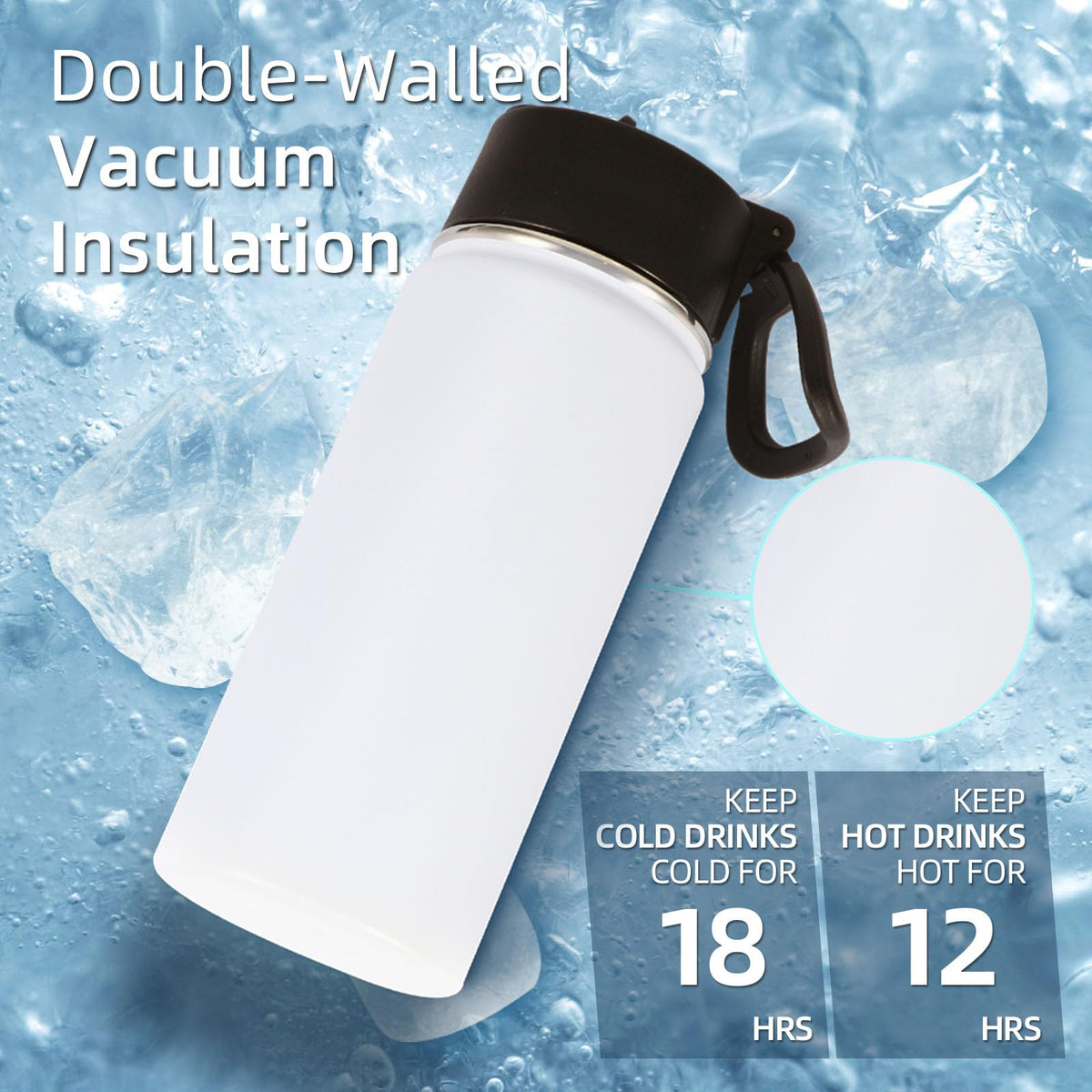 16 OZ Insulated Stainless Steel Kids Water Bottle 8 Pack with Straw Lid X807
