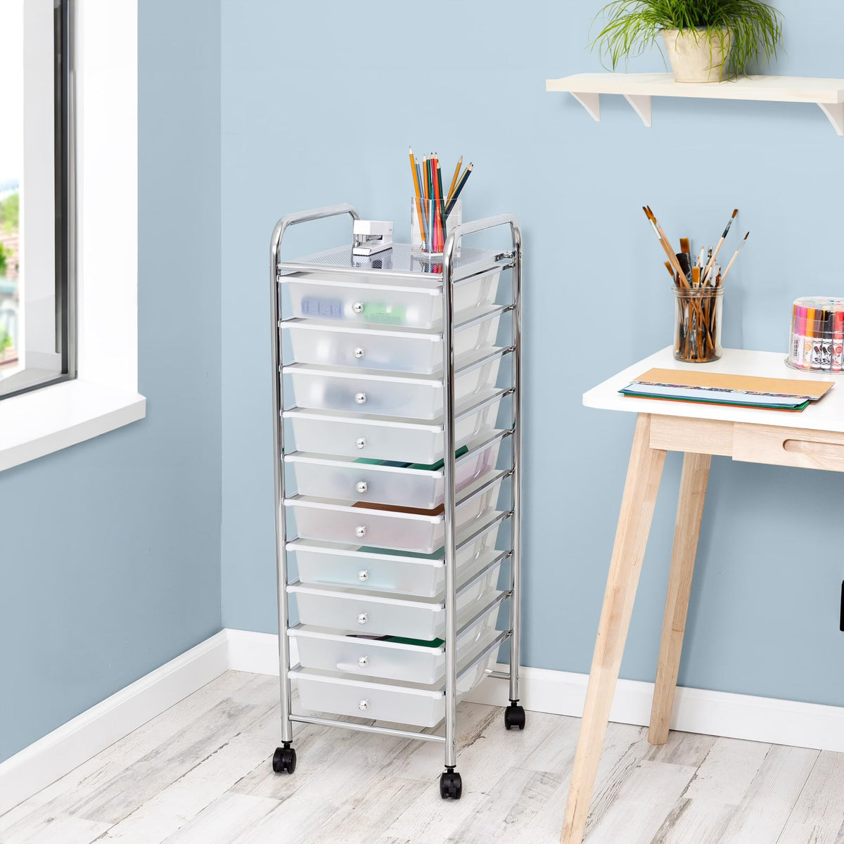 10 Drawer Rolling Storage Cart O7583