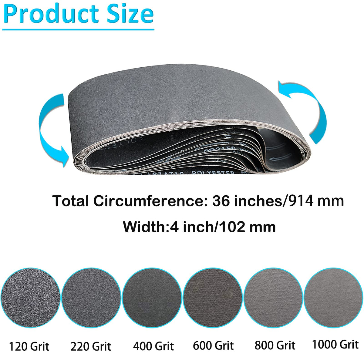4 x 36 Inch Silicon Carbide Sanding Belts 6 Pack D951895