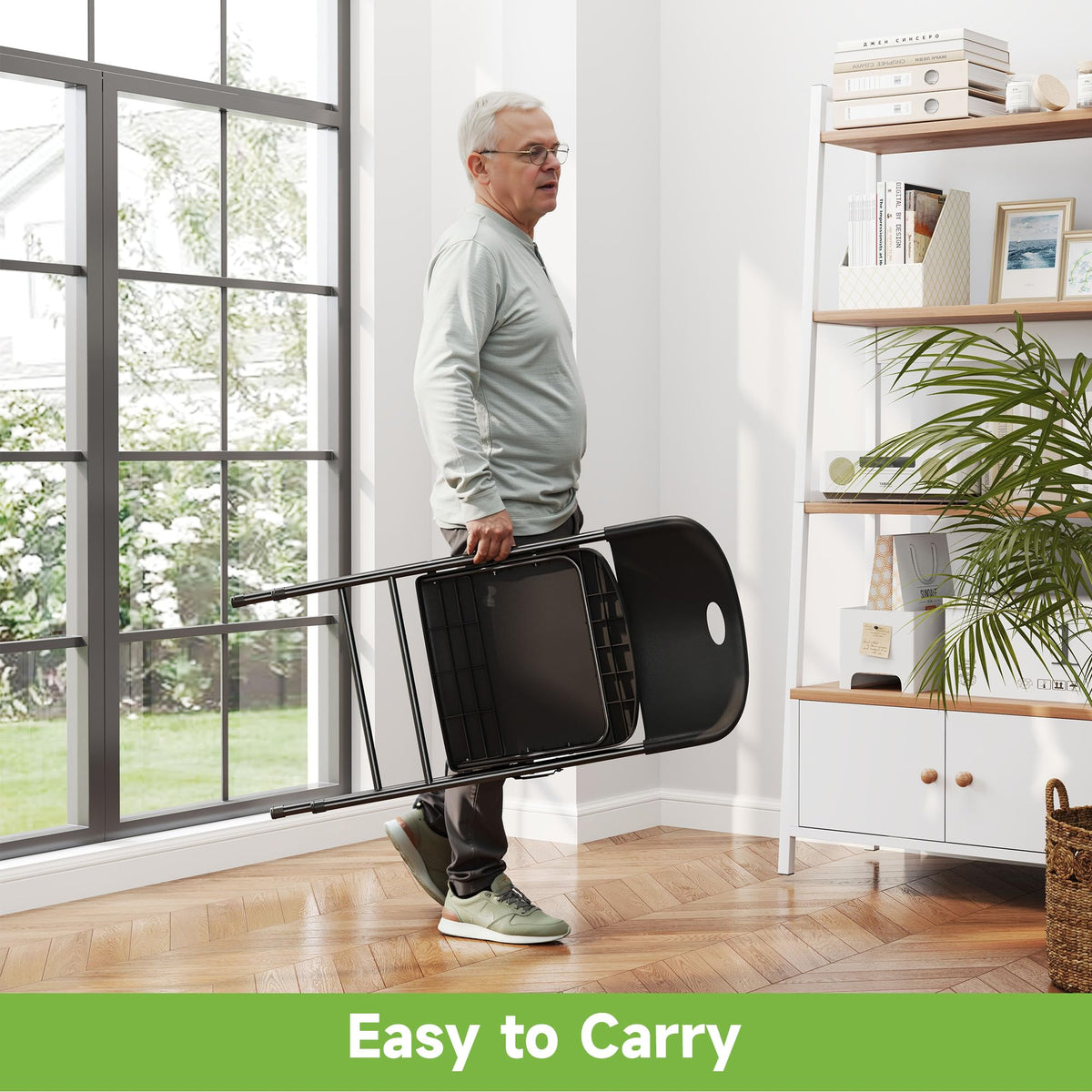 Folding Chairs Set of 10 Black T51977