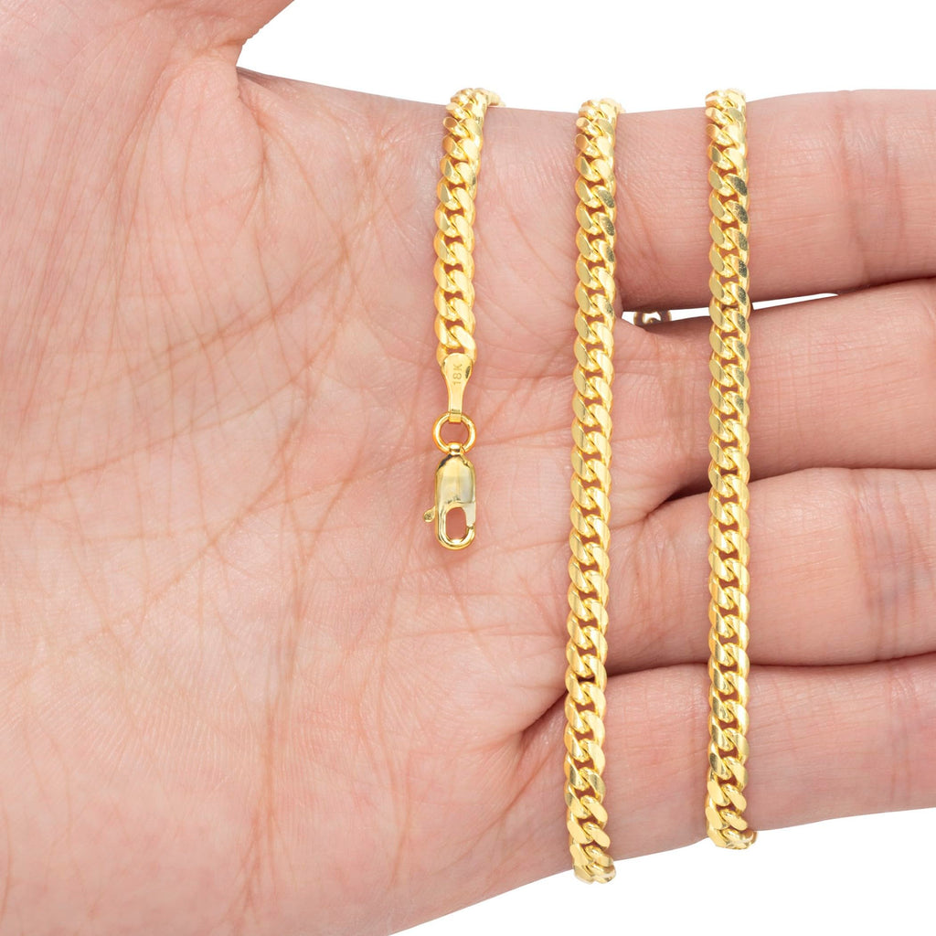 18k Yellow Gold Cuban Link Chain Necklace Q933229
