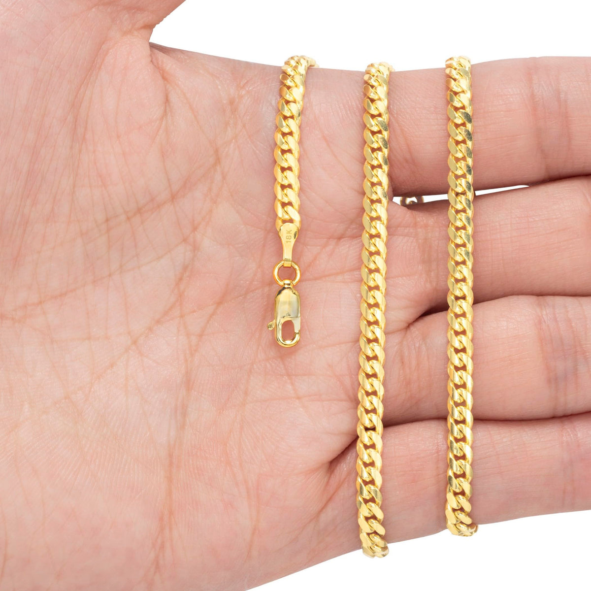 18k Yellow Gold Cuban Link Chain Necklace Q933229