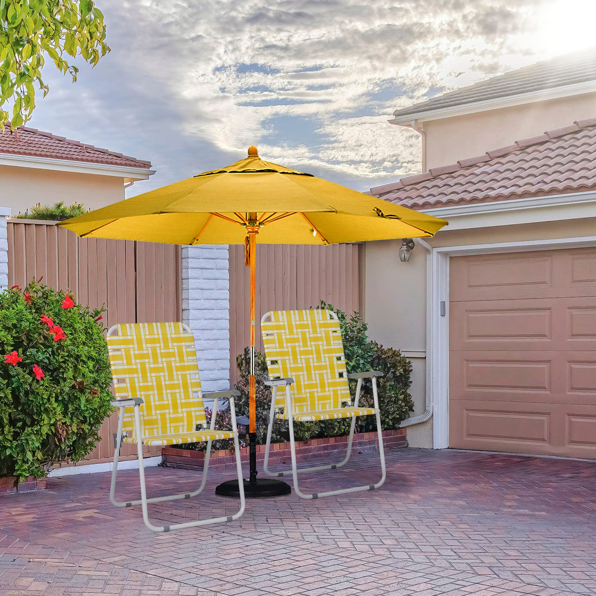 Yellow 2 Pack Folding Web Chair X3911