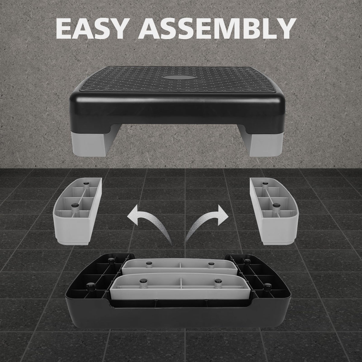 18'' Adjustable Aerobic Step Platform with 2 Risers A857458
