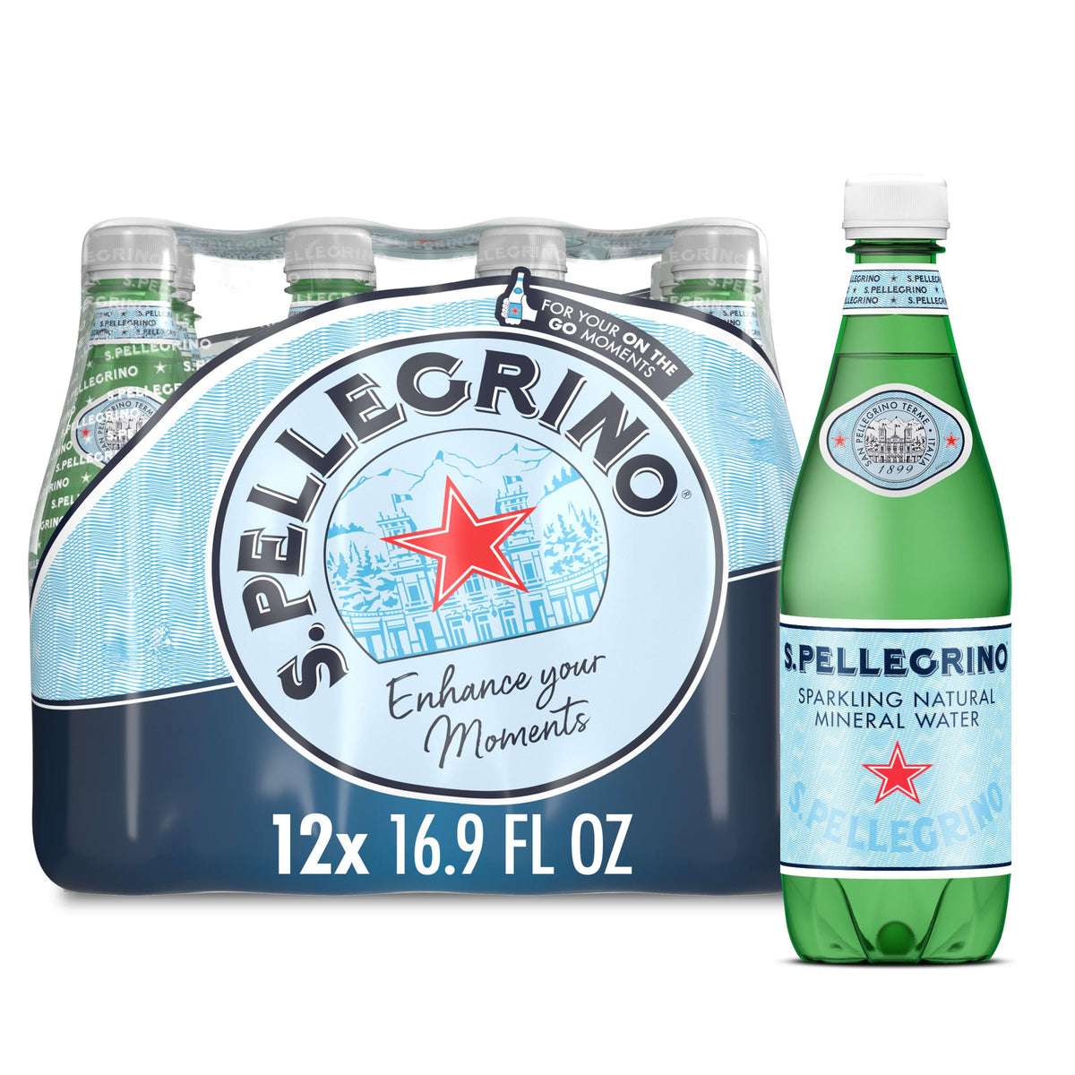 Sparkling Natural Mineral Water 16.9 Fl Oz Pack of 12 A310