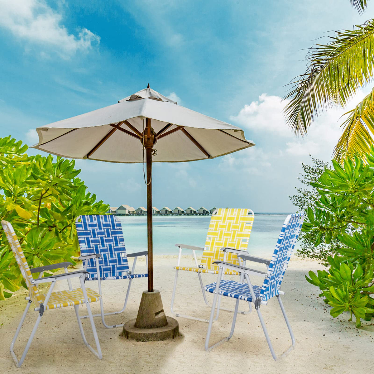 Yellow 2 Pack Folding Web Chair X3911