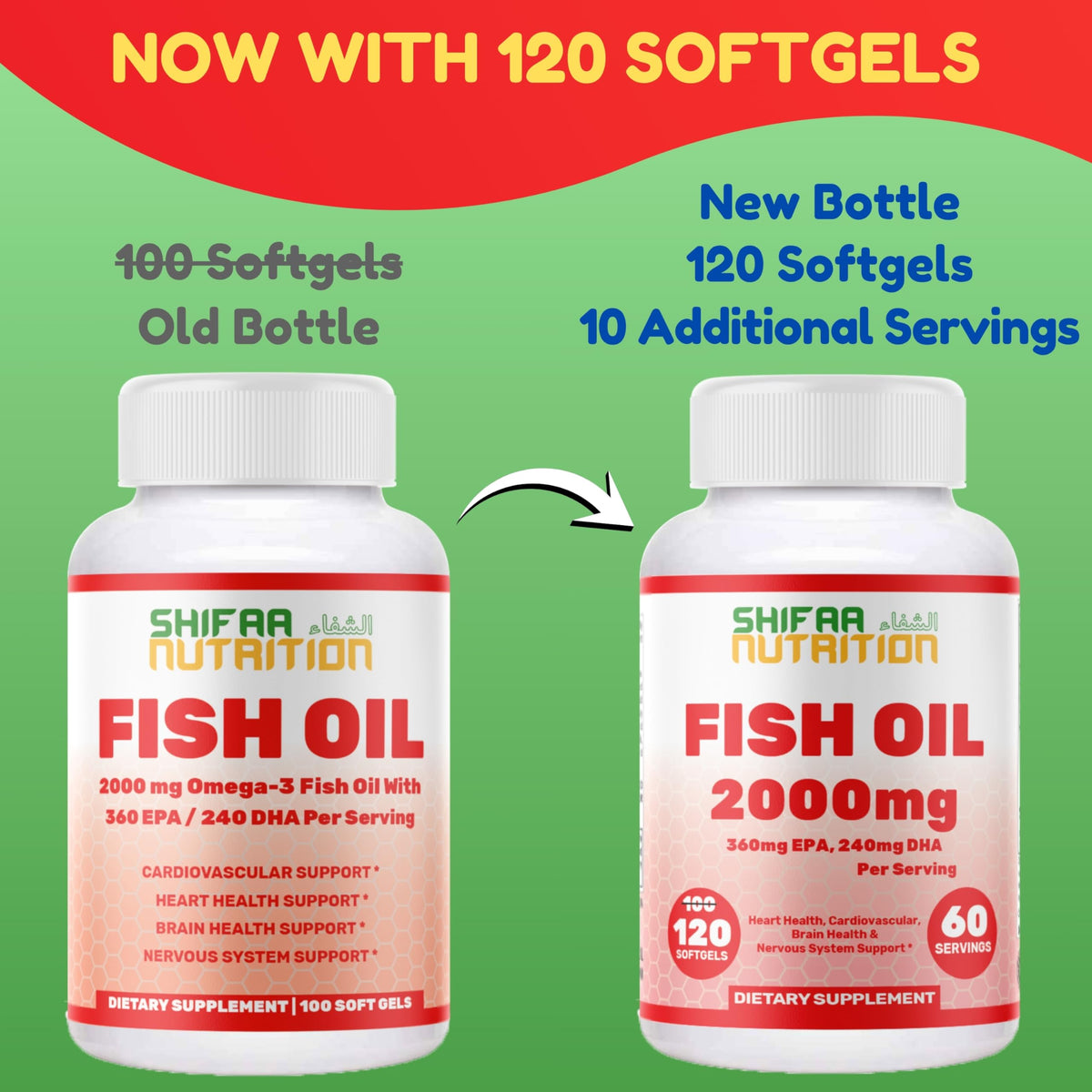 Omega 3 Fish Oil 2000mg 120 Softgels W21610