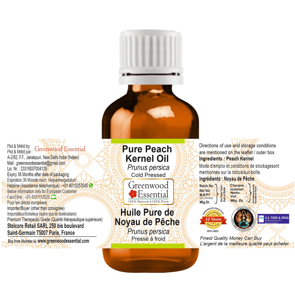 Cold Pressed Peach Kernel Oil 30ml V29618