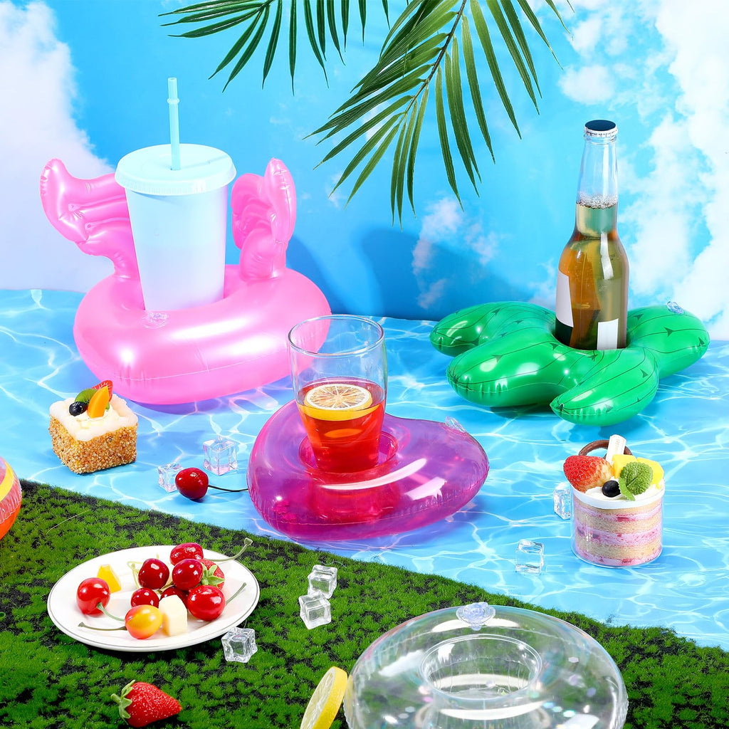120 Pack Inflatable Drink Holder Pool Floats M377831