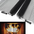 2 Pack Black Metal Fireplace Mesh Screen Curtain B136415