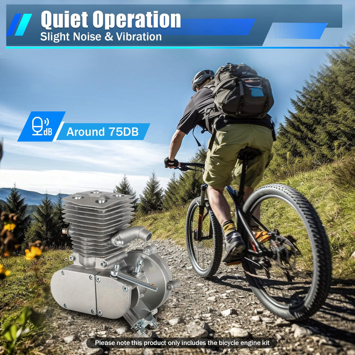 100CC 2-Stroke Bicycle Engine Kit with 44 Tooth Sprocket I327683