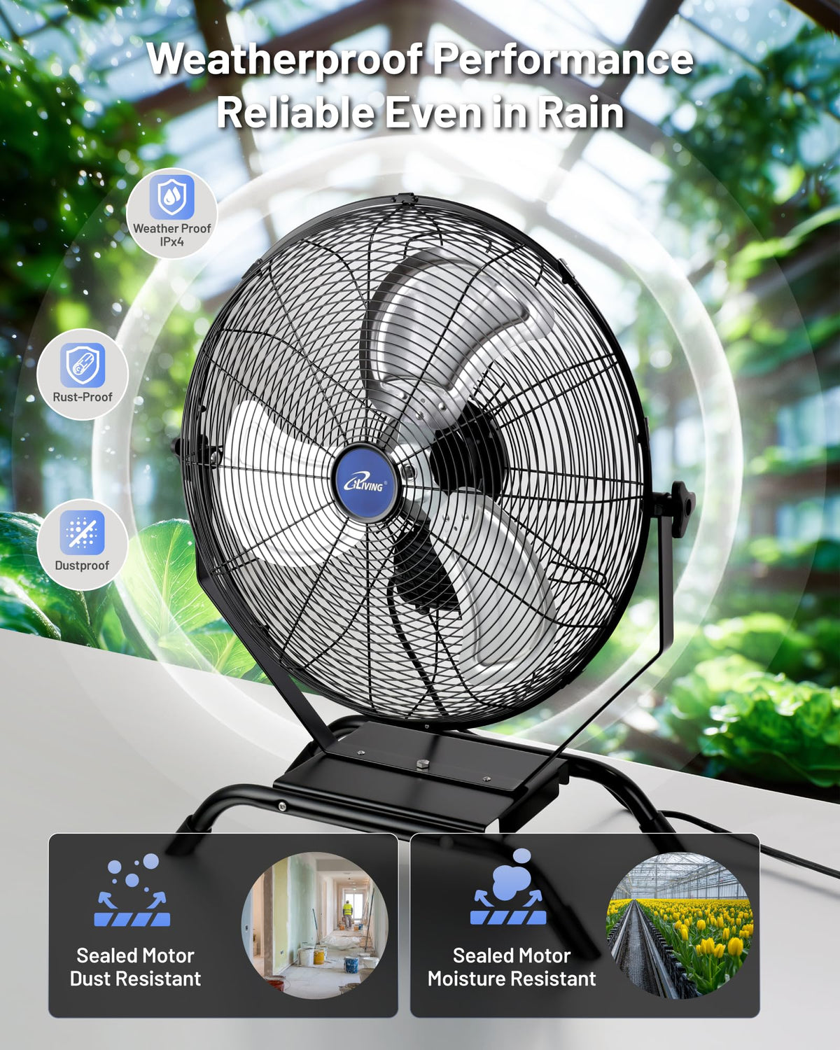 20" Variable Speed Indoor/Outdoor Fan, 4650 CFM, Black M73301