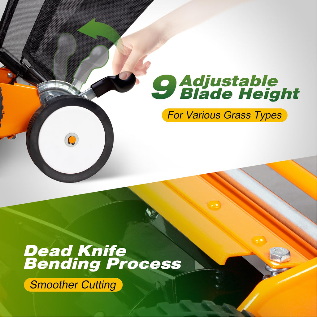 20-Inch 5-Blade Manual Reel Lawn Mower with Grass Catcher E161