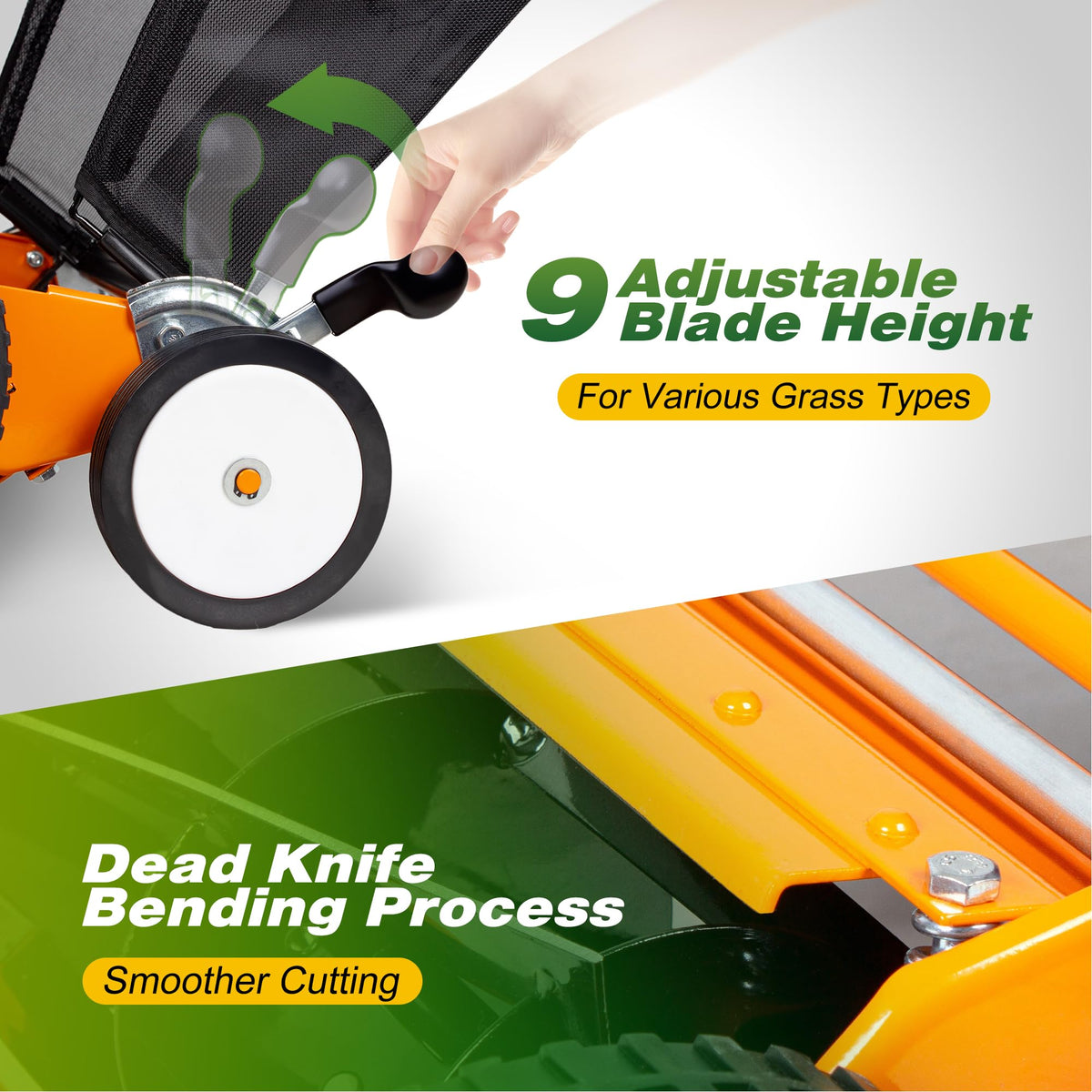 20-Inch 5-Blade Manual Reel Lawn Mower with Grass Catcher E161