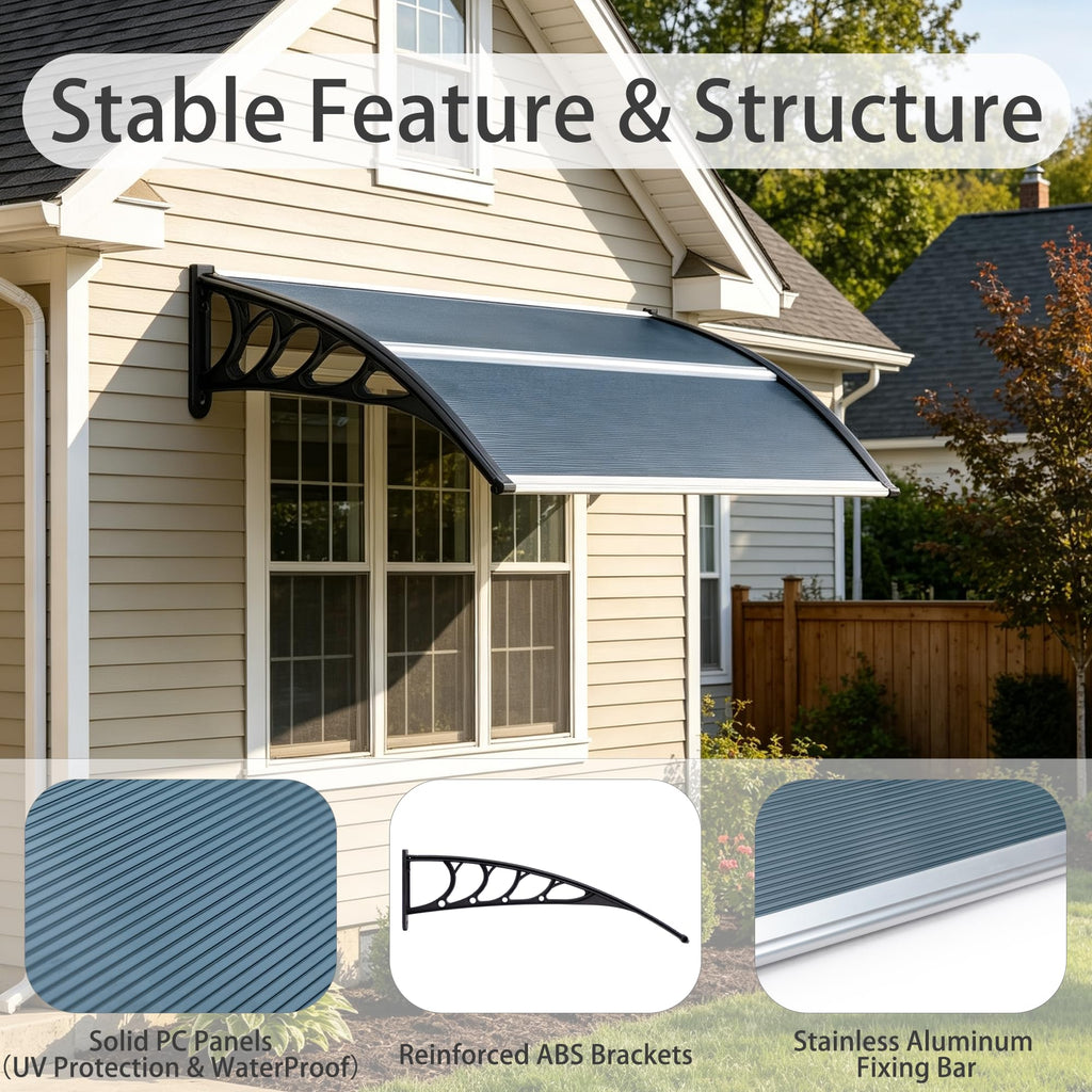 58.5x35 Inch Polycarbonate Patio Awning R545105