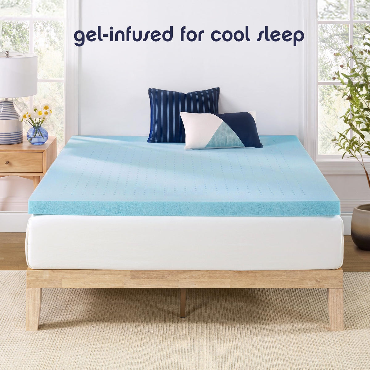 3 Inch Ventilated Memory Foam Mattress Topper, Twin I468770