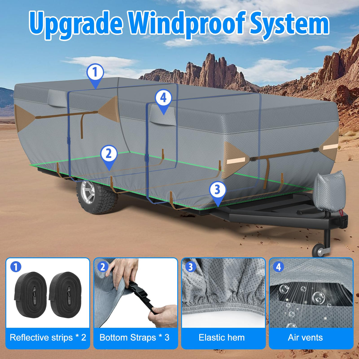 9 Layers 12-14ft Tent Trailer Cover R6675