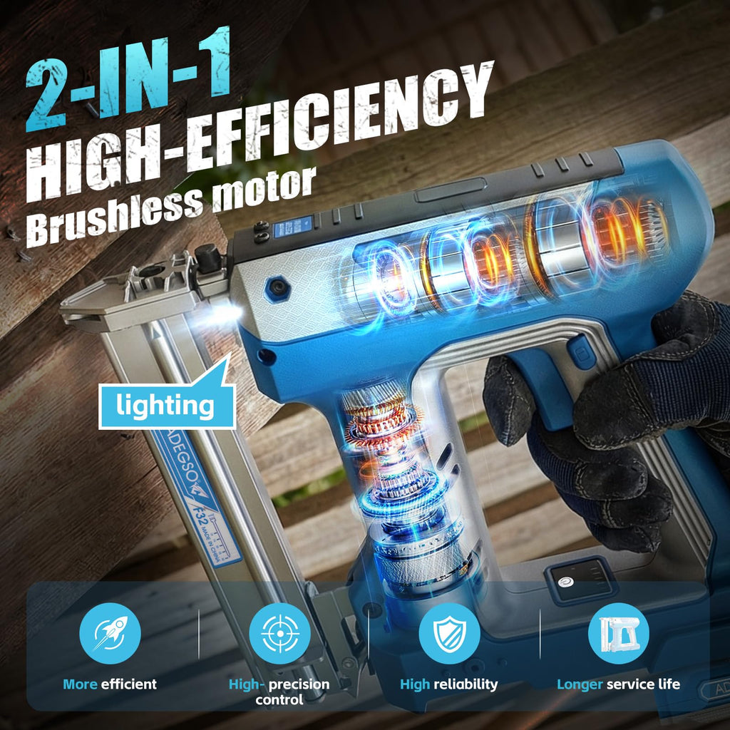 18 Gauge 2-in-1 Cordless Brad Nailer Stapler L7480