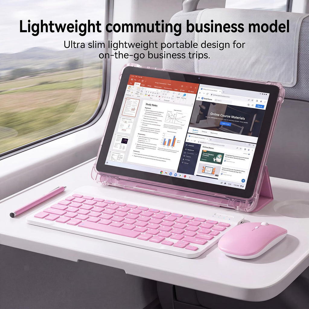 10 Inch 2 in 1 Tablet with Keyboard Kit & Case Pink N7885