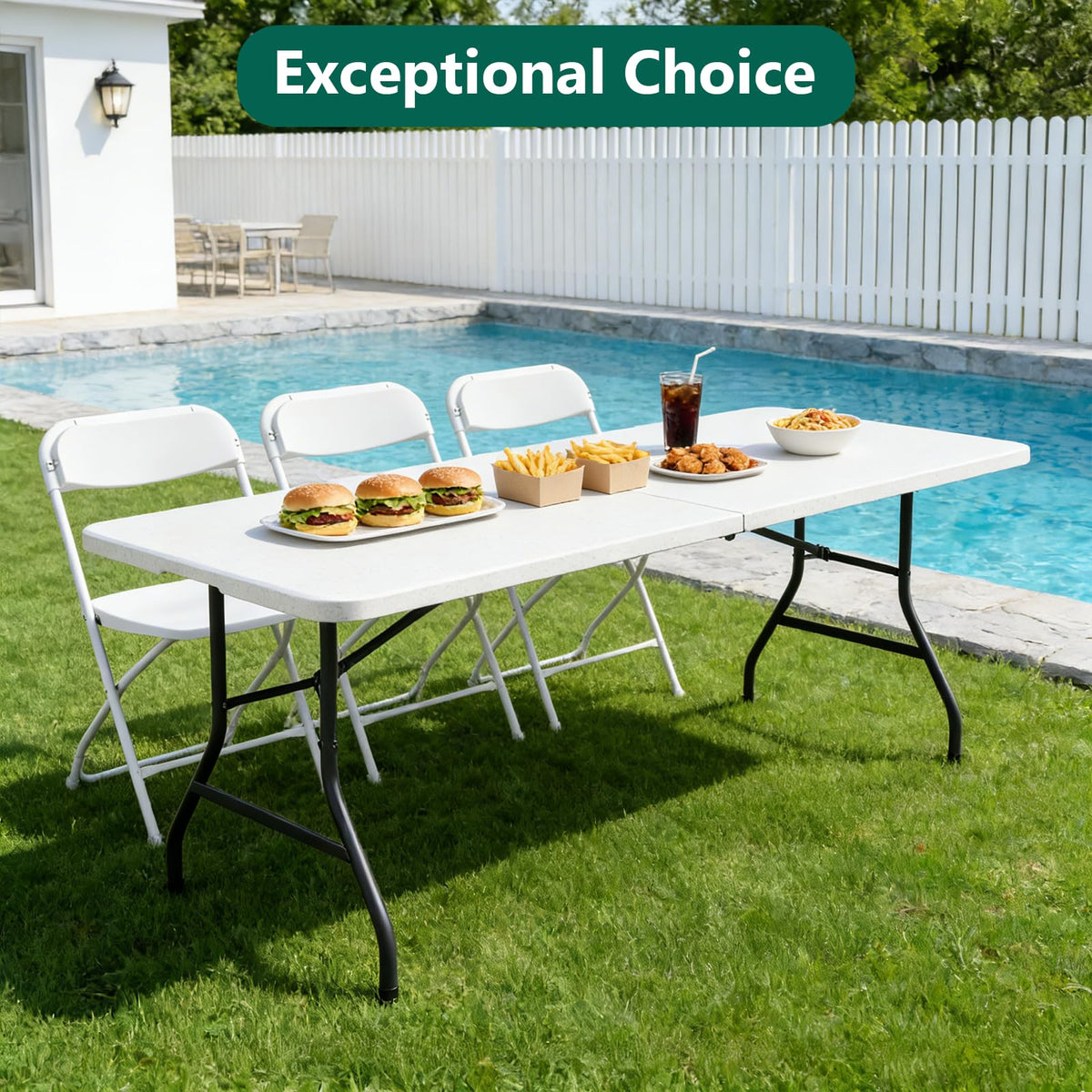 2 Pack 6ft Heavy Duty Folding Table White N6505