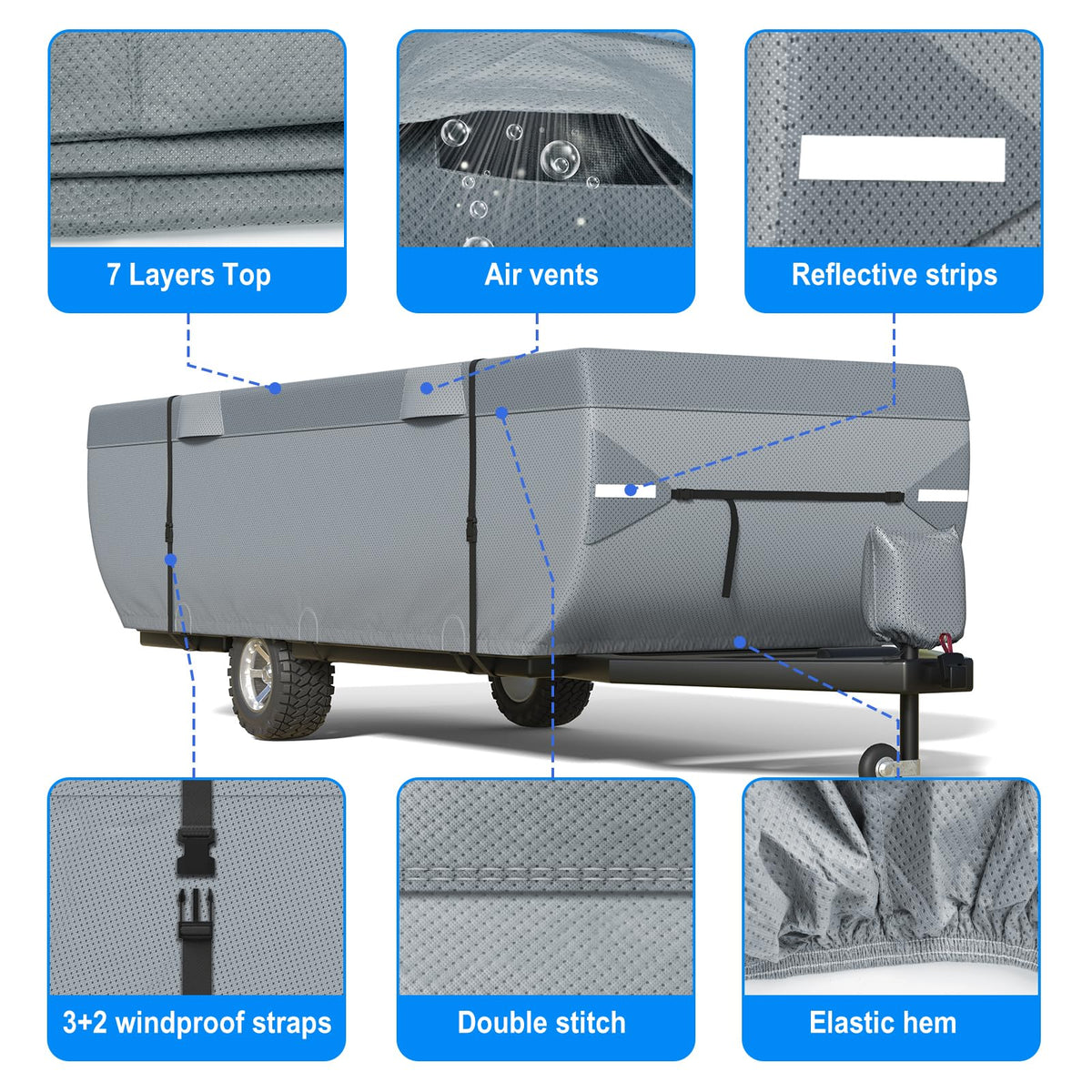 9 Layers 12-14ft Tent Trailer Cover R6675