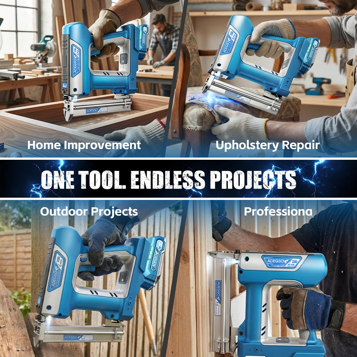 18 Gauge 2-in-1 Cordless Brad Nailer Stapler L7480