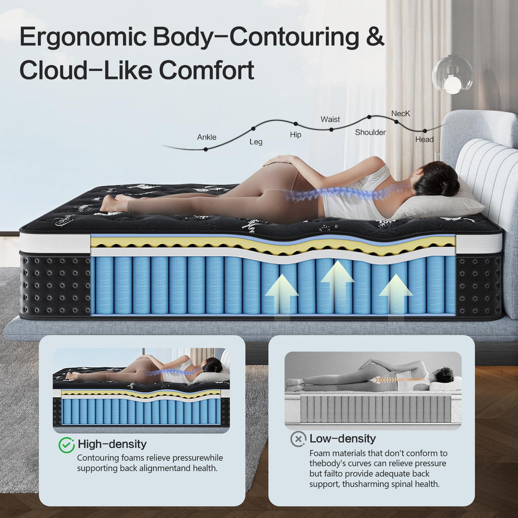 12 Inch Full Hybrid Mattress with Pocket Springs & Cooling Memory Foam C523673