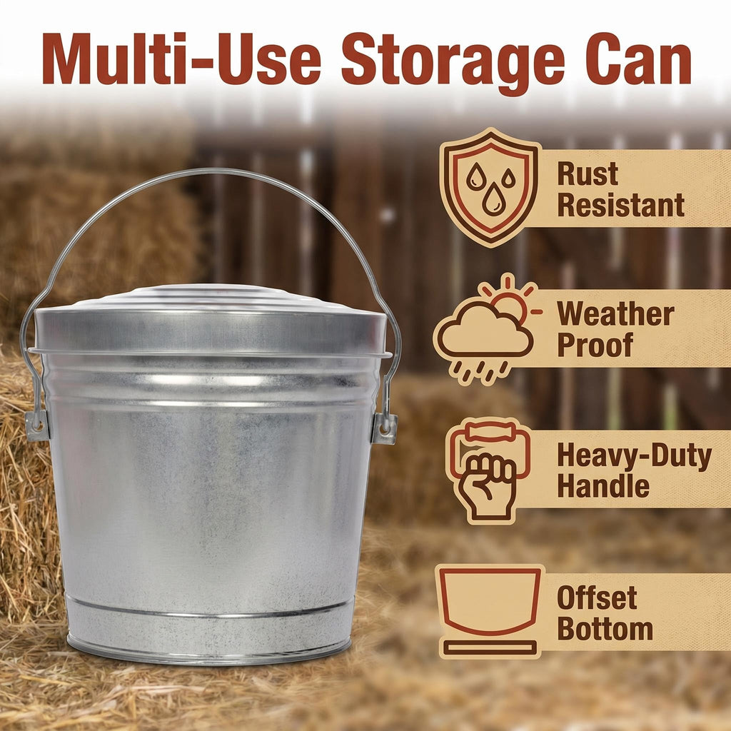6 Gallon Galvanized Steel Locking Lid Storage Can G58218